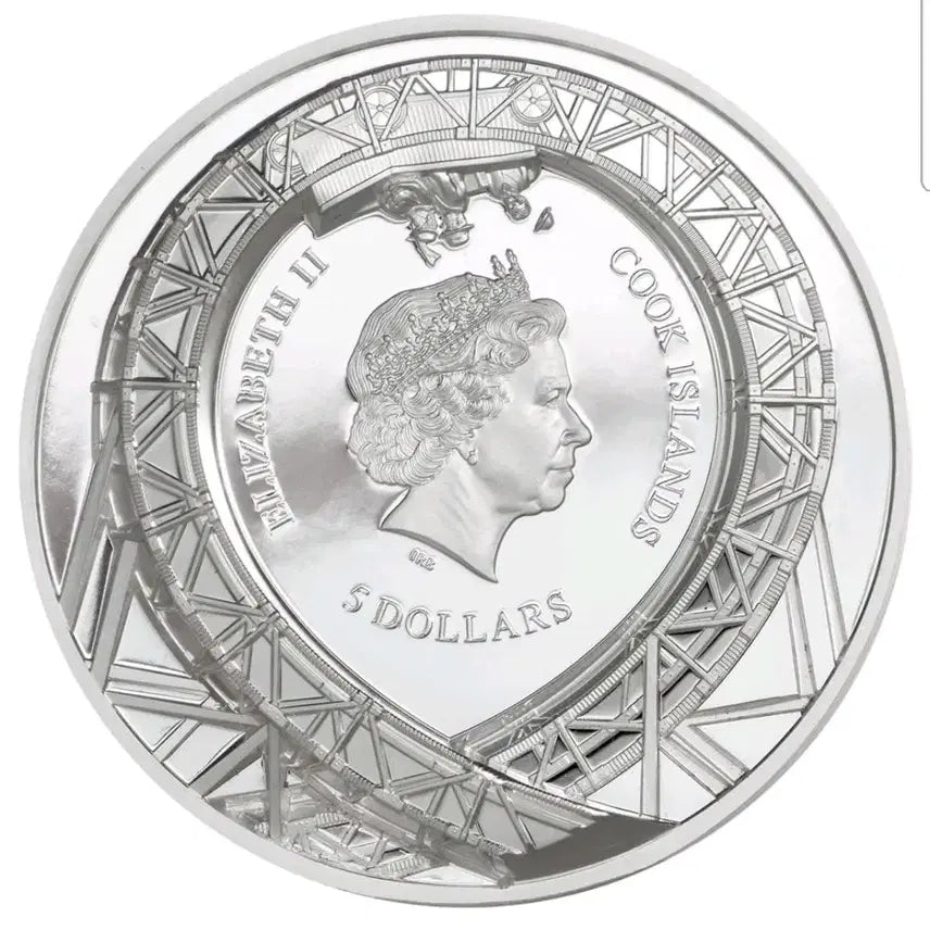 [BUNJANG] Cook Islands 2021 Loop the Loop Ultra High Relief Silver Coin / 쿡제도 1온스 은화 2021 루프더루프 초고부조 실버바 은 달러