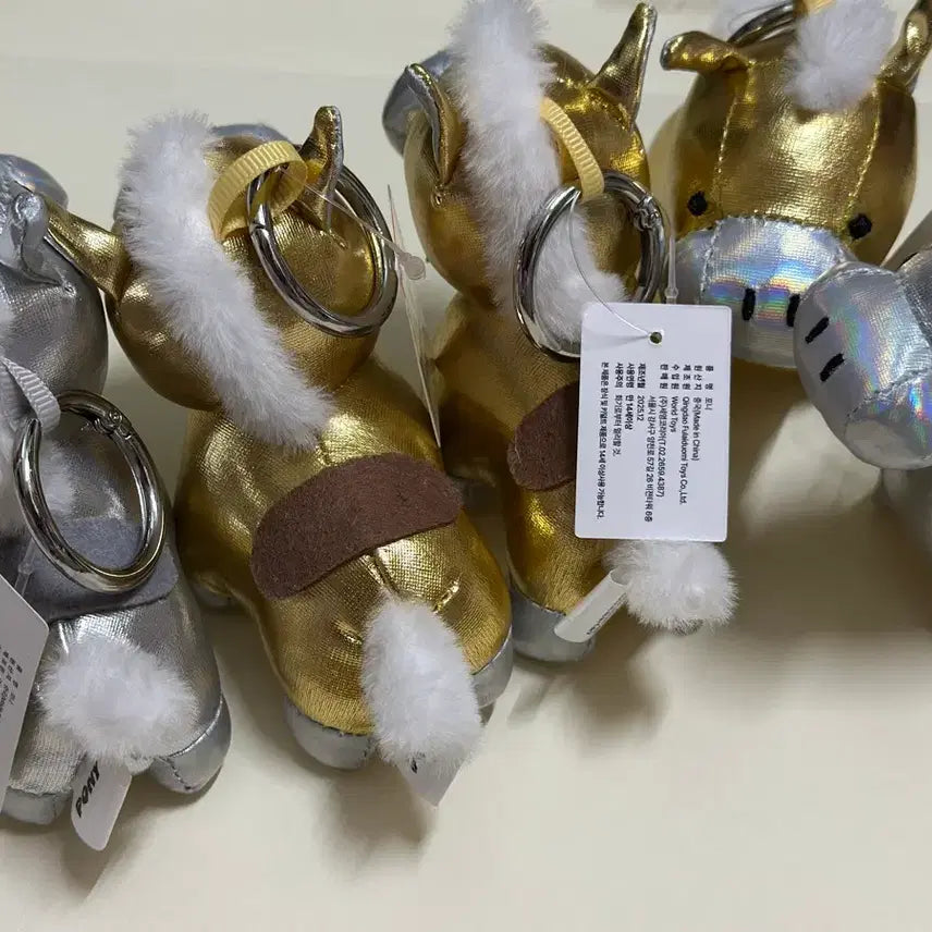 [BUNJANG] Hologram Pony Keychain / 홀로그램 말 인형 키링 실버/골드 / 블링블링 포니 인형 키링