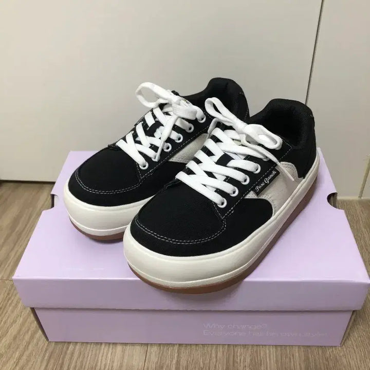 [BUNJANG] POGZ Canvas Sneakers Black 230 / 포즈간츠 멈멈 캔버스 블랙 230