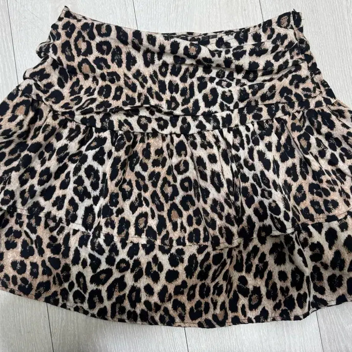 [BUNJANG] Vintage Leopard Print Tiered Skirt / 빈티지 호피 캉캉치마