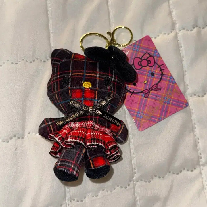 [BUNJANG] Hello Kitty Checkered Doll Keyring / 새상품) 체크 무늬 헬로 키티 인형 키링