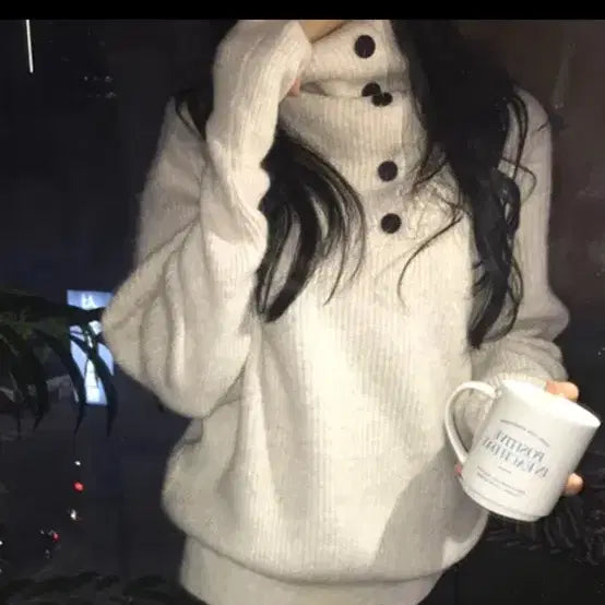 [BUNJANG] Four Nine Hand Warmer Polar Knit Oatmeal / 에이블리 포우나인 핸드워머 폴라 니트 오트밀