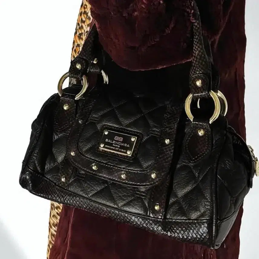 [BUNJANG] Balenciaga Python Embossed Leather Tote Bag / [정품] 발렌시아가 레더 파이톤 모터 토트백 금장