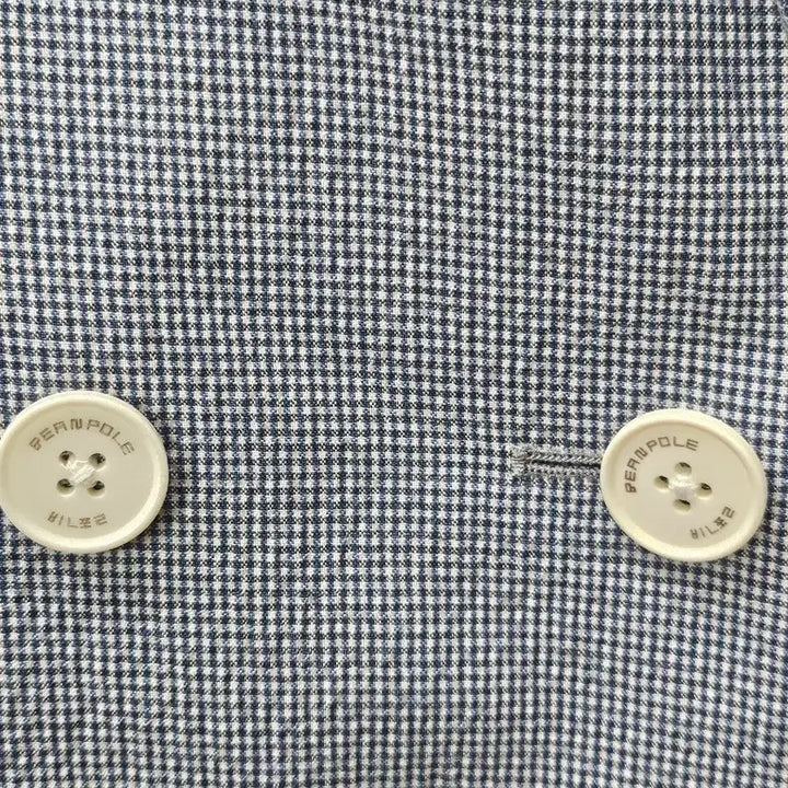 [BUNJANG] Blank Double-Breasted Check Blazer / 빈폴 네이비 체크 더블 자켓