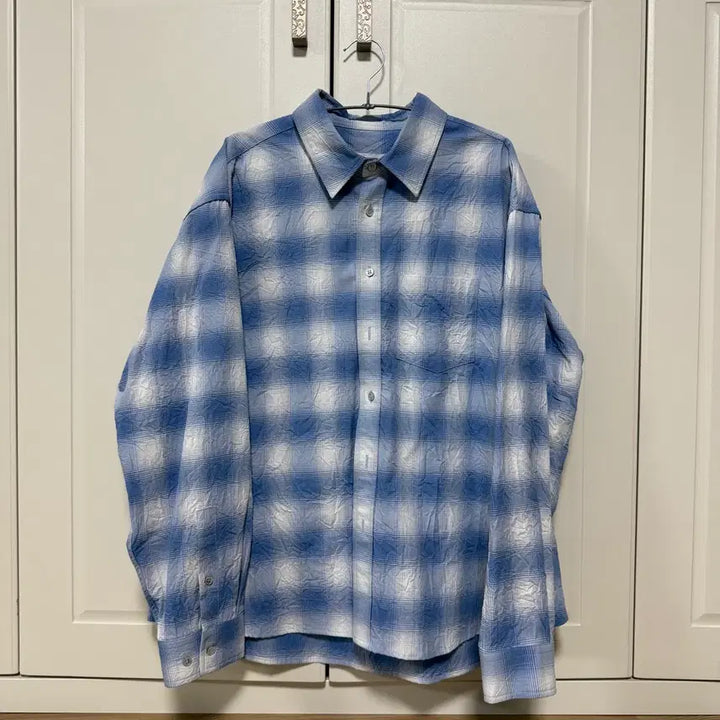 [BUNJANG] Moma Design Blue Crinkle Shirt 48 / 모마디자인 블루 크링클 셔츠 48