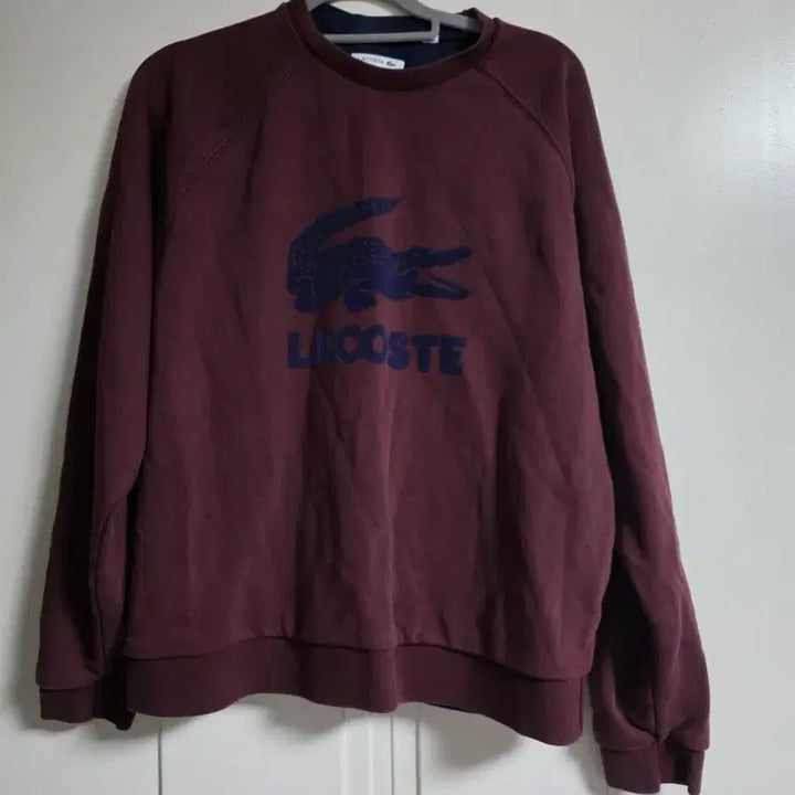 [BUNJANG] Lacoste Burgundy Men's Sweatshirt / 라코스테 버건디 맨투맨 티셔츠