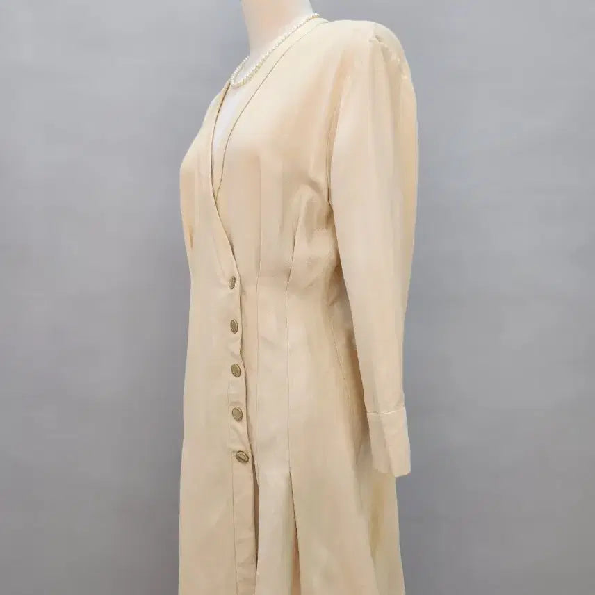 [BUNJANG] Sandro Beige Pleated Dress / 산드로 베이지 원피스 플리츠 한섬