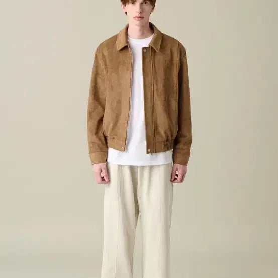 [BUNJANG] ZIPLYSH Suede Classic Single Jacket Mocha M / 지플리시 스웨이드 클래식 싱글 자켓 모카 m