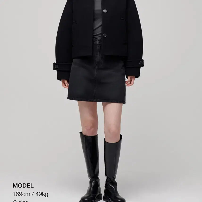 [BUNJANG] Musinsa Women's Cashmere Blend Short Mac Coat [Black] / 무신사 숏코트 / 우먼즈 캐시미어 블렌드 쇼트 맥 코트 [블랙]