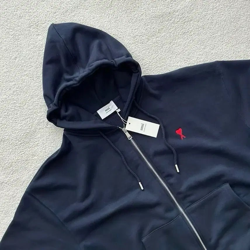 [BUNJANG] AMI Hoodie Navy / AMI 아미 후드집업