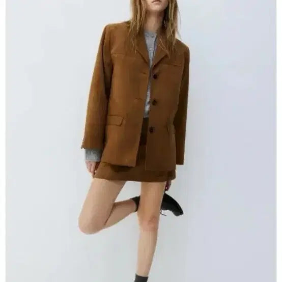 [BUNJANG] H&M Suede Brown Jacket / H&M 스웨이드 브라운 자켓