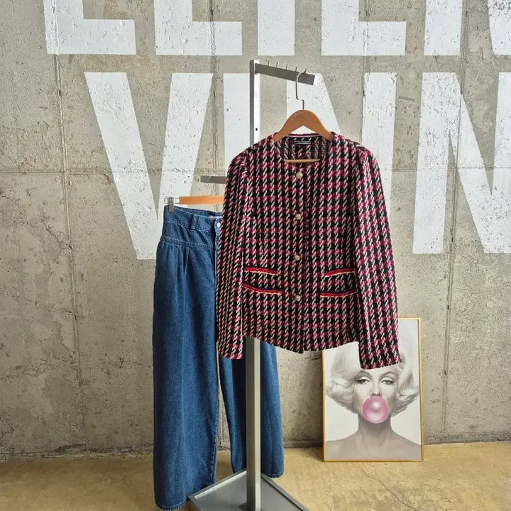 [BUNJANG] Tommy Hilfiger Houndstooth Check Tweed Jacket / 특가)타미힐피거 하운드투스 체크 트위드 자켓