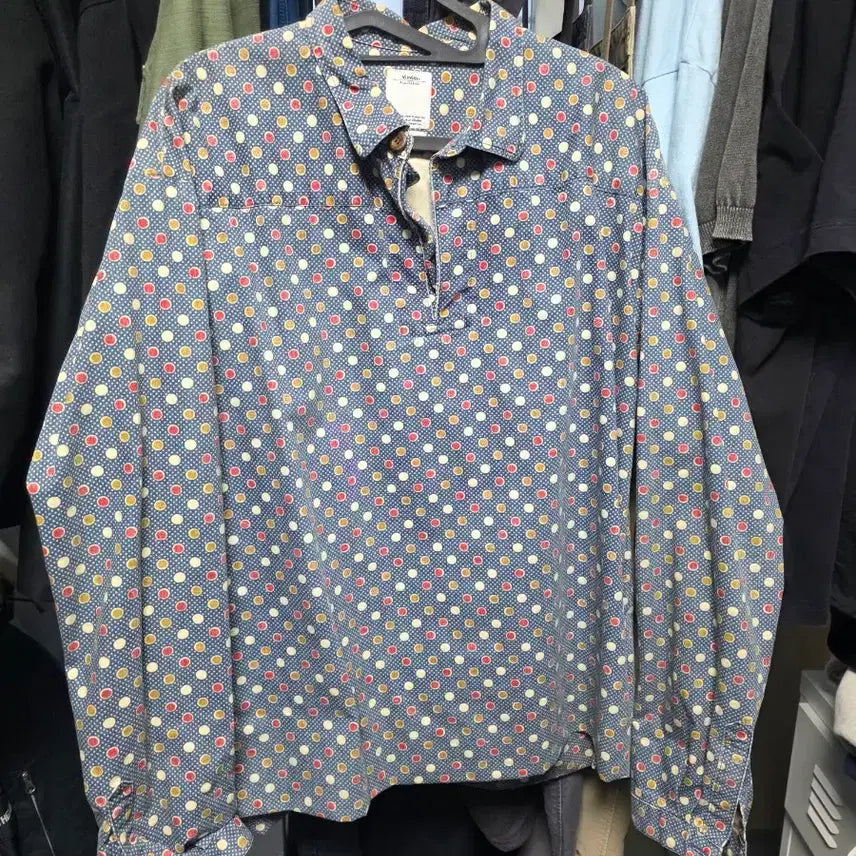 [SOLD OUT] 비즈빔 visvim 도트 풀오버 사이드라인절개 셔츠size(3)
