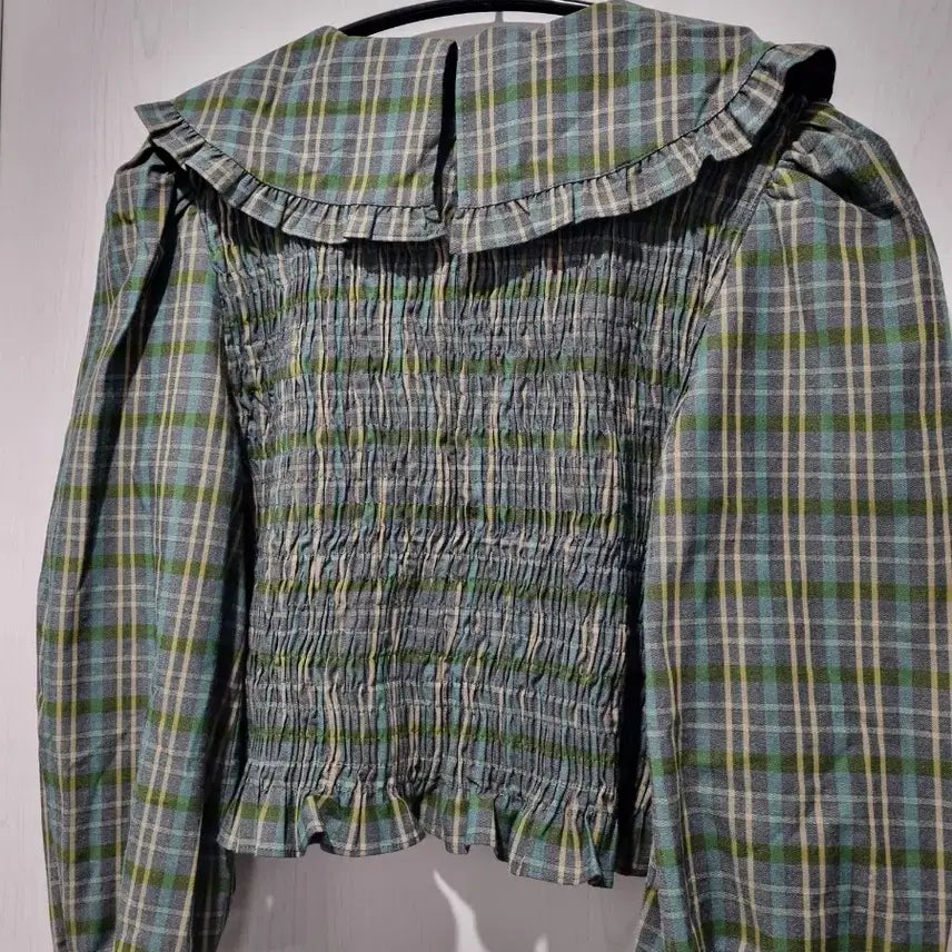 [BUNJANG] ZARA Check Shirred Blouse / 자라(ZARA) 체크 셔링 블라우스