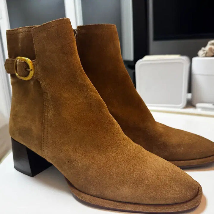 [BUNJANG] ZARA Ankle Boots Brown 39 / ZARA 자라 스웨이드 앵클 부츠 카멜 39사이즈