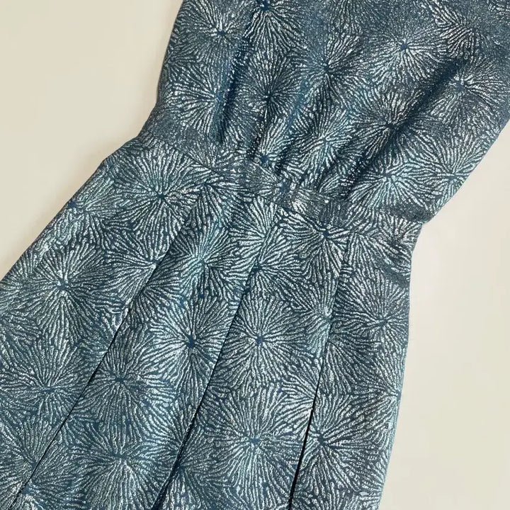 [BUNJANG] A.P.C. x Vanessa Bruno Blue/Silver Pattern Pleated Dress / [정품]아페쎄X바네사브루노 블루/실버 패턴 플리츠 원피스
