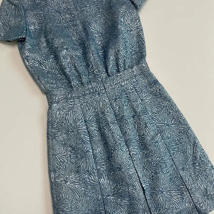 [BUNJANG] A.P.C. x Vanessa Bruno Blue/Silver Pattern Pleated Dress / [정품]아페쎄X바네사브루노 블루/실버 패턴 플리츠 원피스