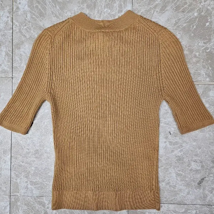 [BUNJANG] Uniqlo Women's Ribbed Short Sleeve Knit Top S / 유니클로 여성 골지 반팔 니트 티셔츠 S