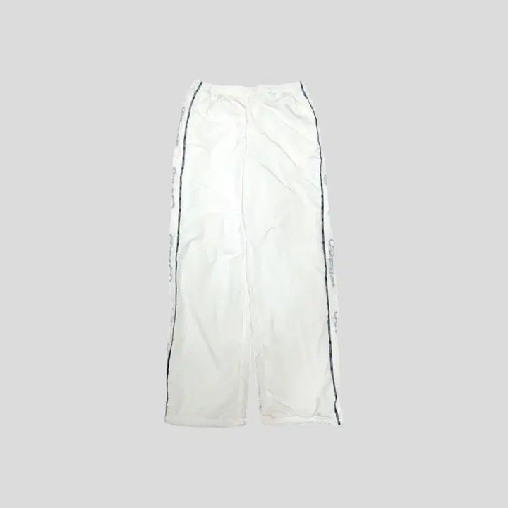 [BUNJANG] PIKO White Navy Mesh Side Line Old School Sweatpants / 아디다스 버건디 레드 로고 삼선 밴딩 조거팬츠 져지팬츠 트레이닝복 32-