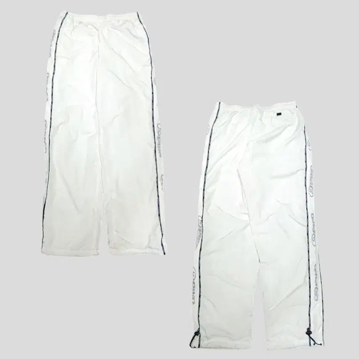 [BUNJANG] PIKO White Navy Mesh Side Line Old School Sweatpants / 아디다스 버건디 레드 로고 삼선 밴딩 조거팬츠 져지팬츠 트레이닝복 32-