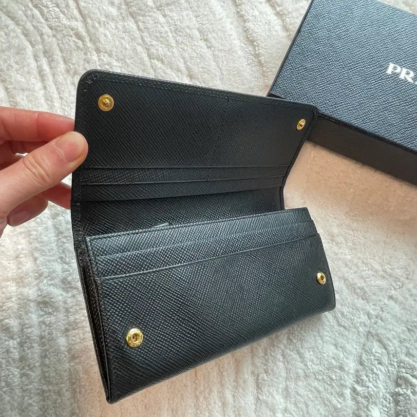 [BUNJANG] Prada Saffiano Long Wallet / 프라다 사피아노 블랙 장지갑 새상품급