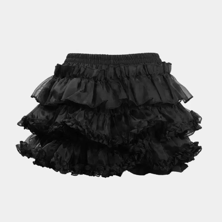[BUNJANG] Rough Neck Tutu Pants Skirt - Black / 러프넥 튜튜 팬츠 스커트 블랙