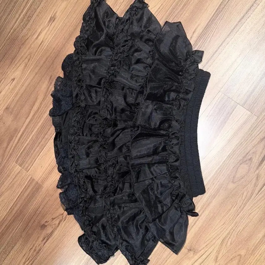 [BUNJANG] Rough Neck Tutu Pants Skirt - Black / 러프넥 튜튜 팬츠 스커트 블랙