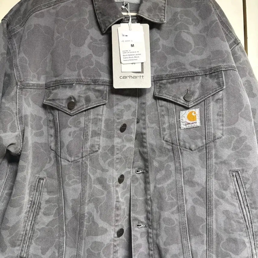 [BUNJANG] Carhartt Camo Duck Denim Jacket Black M / 칼하트 카모 덕 데님 자켓 블랙 M