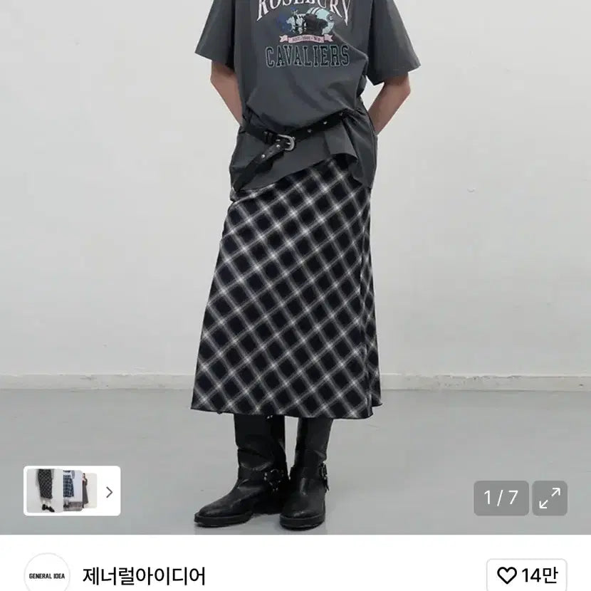 [BUNJANG] General Idea Vintage Check Long Skirt [NAVY] / (삽니다) 빈티지 체크 롱 스커트 [NAVY] 삽니다