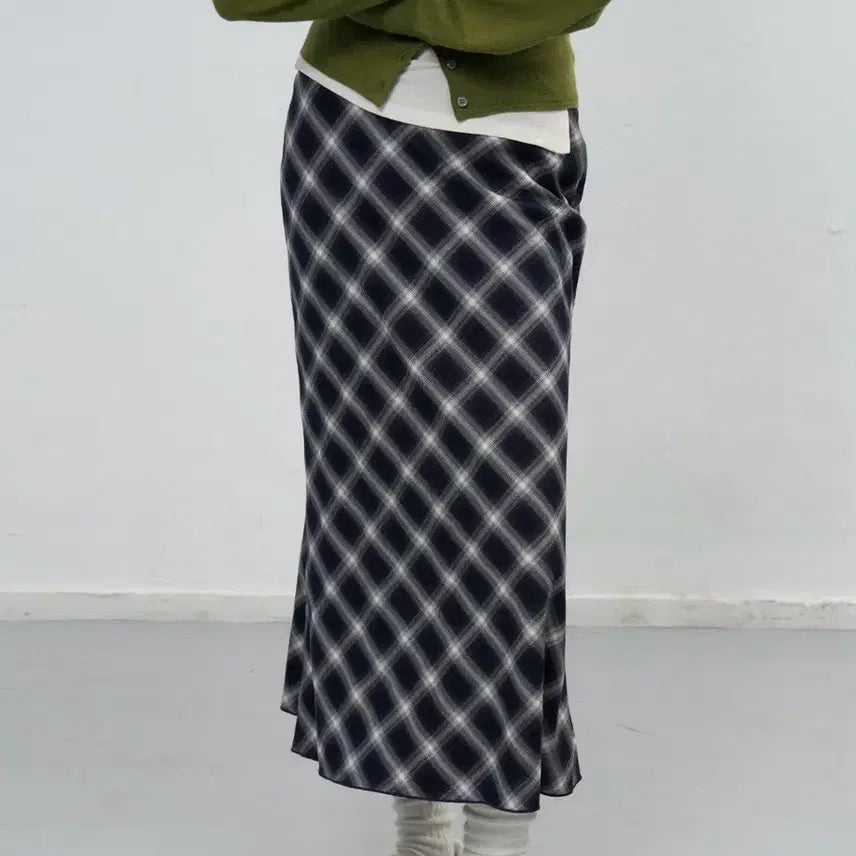 [BUNJANG] General Idea Vintage Check Long Skirt [NAVY] / (삽니다) 빈티지 체크 롱 스커트 [NAVY] 삽니다