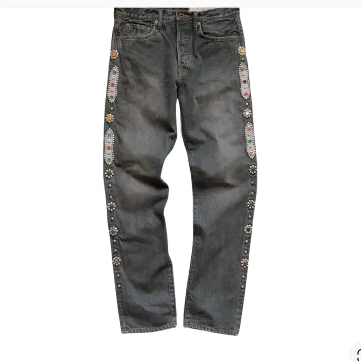 [BUNJANG] Capital Gemstone Black Jeans / 캐피탈 잼스톤 흑청 34 잼스톤