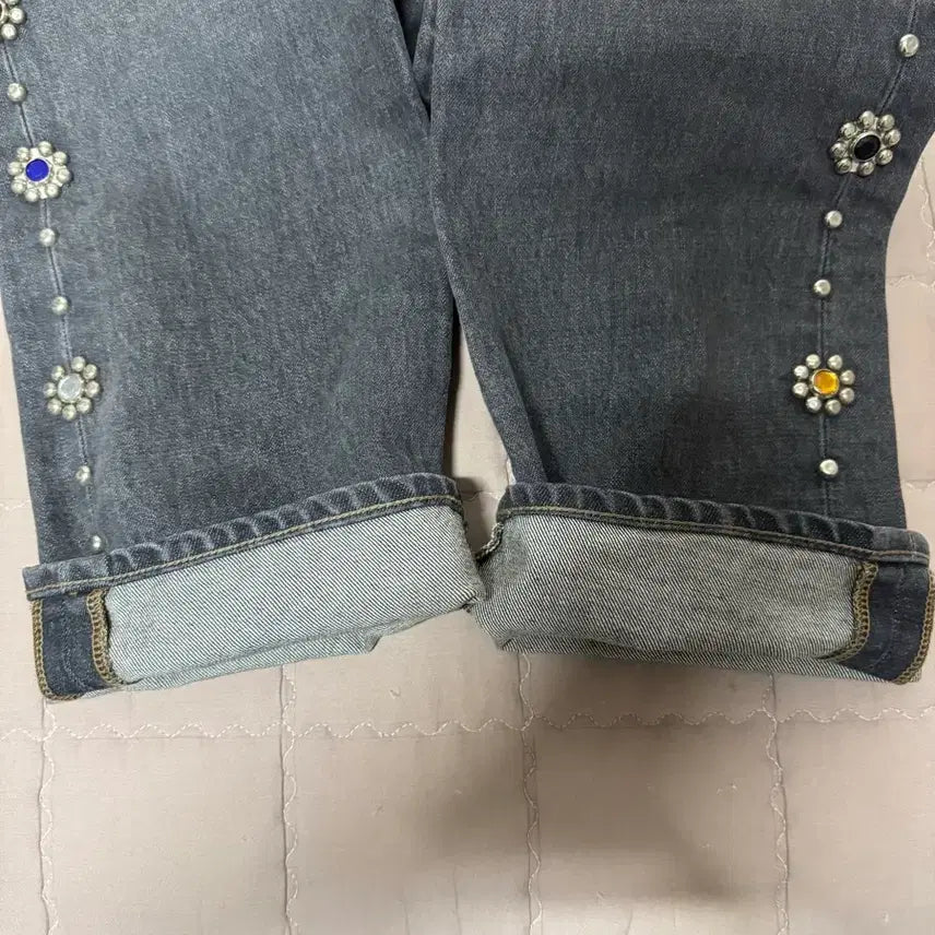 [BUNJANG] Capital Gemstone Black Jeans / 캐피탈 잼스톤 흑청 34 잼스톤