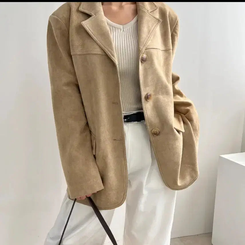 [BUNJANG] In the Mode Suede Jacket - Beige / 인더모드 스웨이드 자켓-베이지