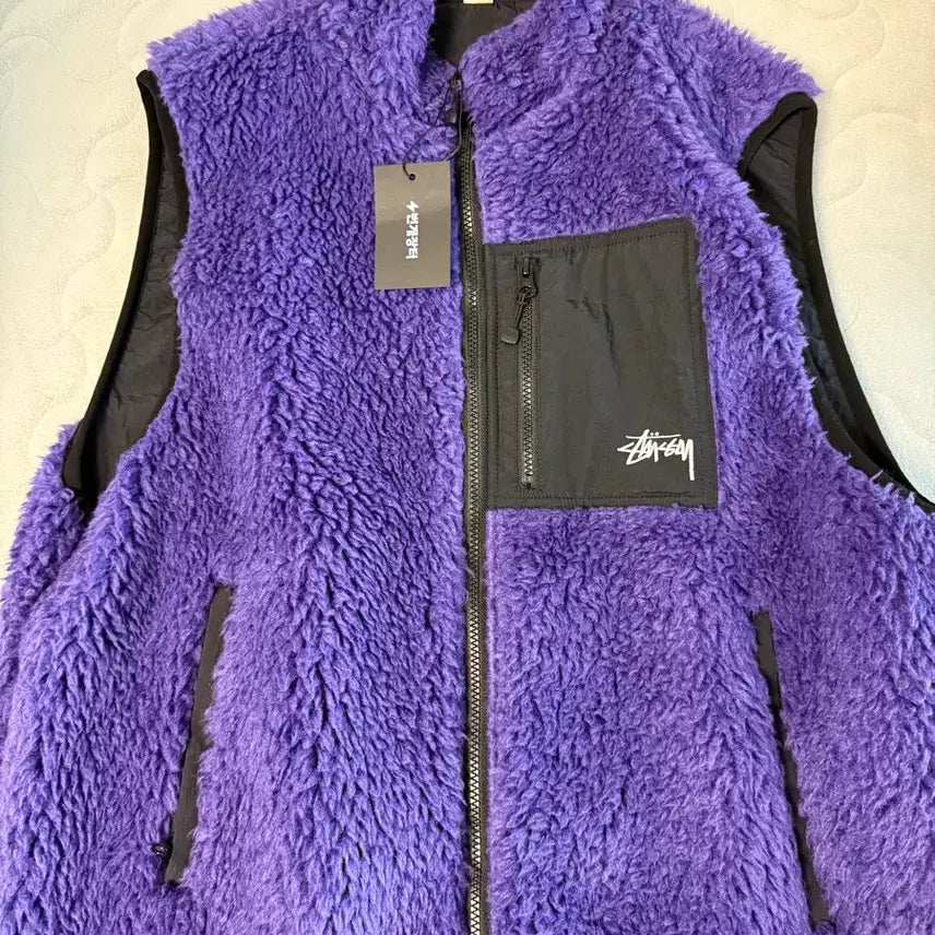 [BUNJANG] Stussy Sherpa Reversible Vest Purple L / 스투시 쉐르파 리버시블 베스트 퍼플 L