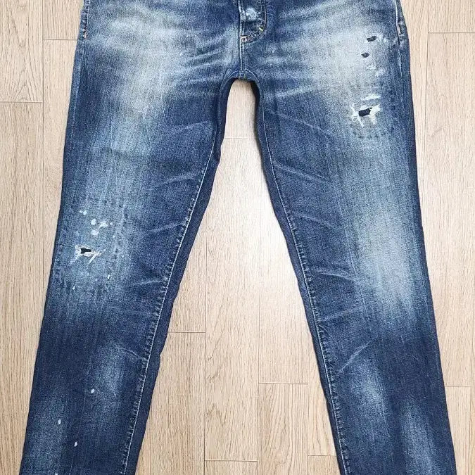 [BUNJANG] Dsquared2 Leather Patch Slim Jeans / 정품 디스퀘어드 가죽패치 슬림진 청바지 50 52