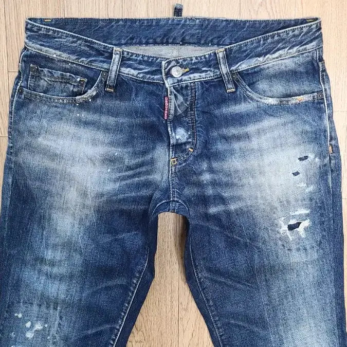 [BUNJANG] Dsquared2 Leather Patch Slim Jeans / 정품 디스퀘어드 가죽패치 슬림진 청바지 50 52