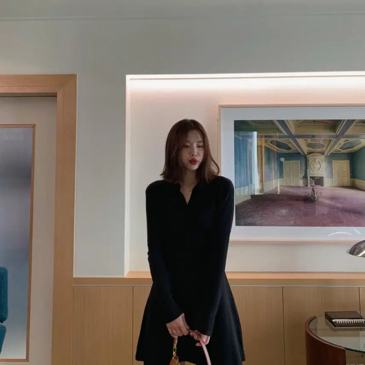 [BUNJANG] Frost J Collar Mini Dress (Black) / (프로스트제이)카라 원피스(블랙)