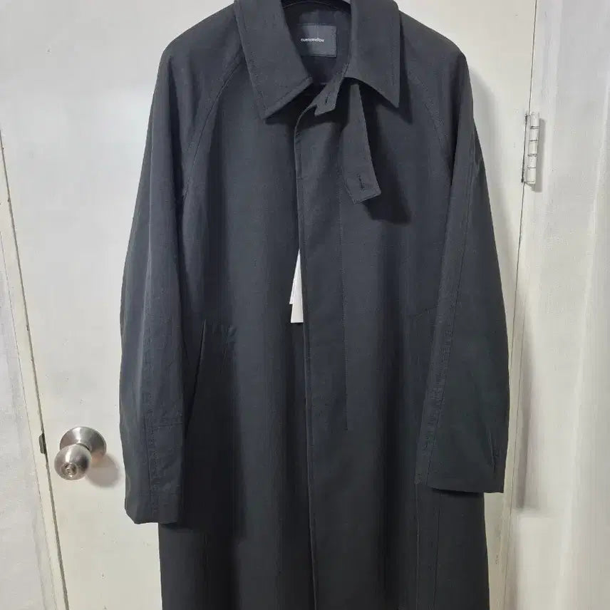 [BUNJANG] Customellow Black Cotton Balmaccan Coat / 커스텀멜로우 Black Cotton Balmaccan Coat 코트