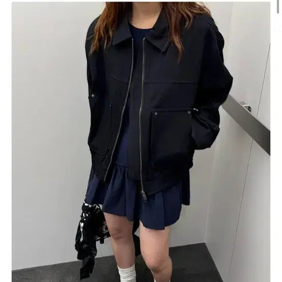 [BUNJANG] Sioa Blog Market Black Cotton Jacket / 블랙컬러 코튼자켓 봄자켓 시오아블로그마켓 개횬