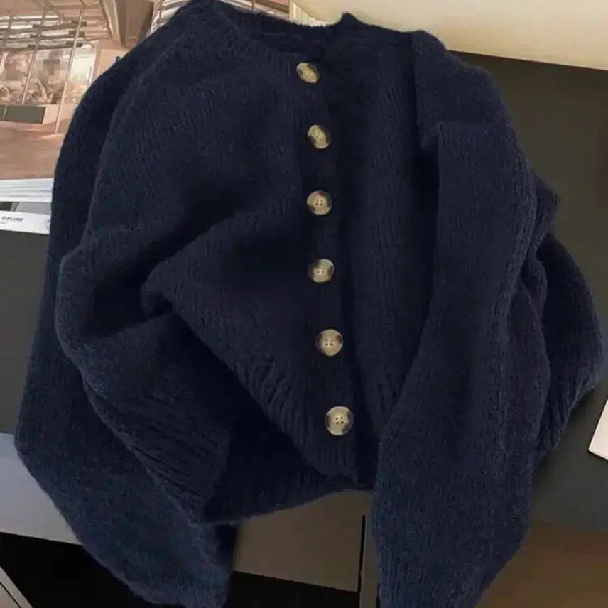 [BUNJANG] SHEIN Navy Round Neck Knit Cardigan 1XL / 쉬인 네이비 라운드넥 니트 가디건 1XL /빅사이즈데이지투엘하티66당당걸