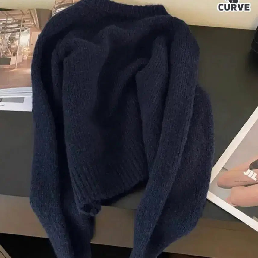 [BUNJANG] SHEIN Navy Round Neck Knit Cardigan 1XL / 쉬인 네이비 라운드넥 니트 가디건 1XL /빅사이즈데이지투엘하티66당당걸