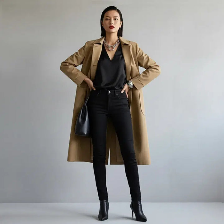 [BUNJANG] TEMPORARY Camel Mac Coat (M-L) / [새상품급] TEMPORARY 미니멀 싱글 트렌치 코트 (카멜 베이지)