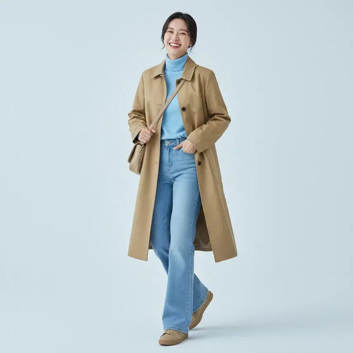 [BUNJANG] TEMPORARY Camel Mac Coat (M-L) / [새상품급] TEMPORARY 미니멀 싱글 트렌치 코트 (카멜 베이지)