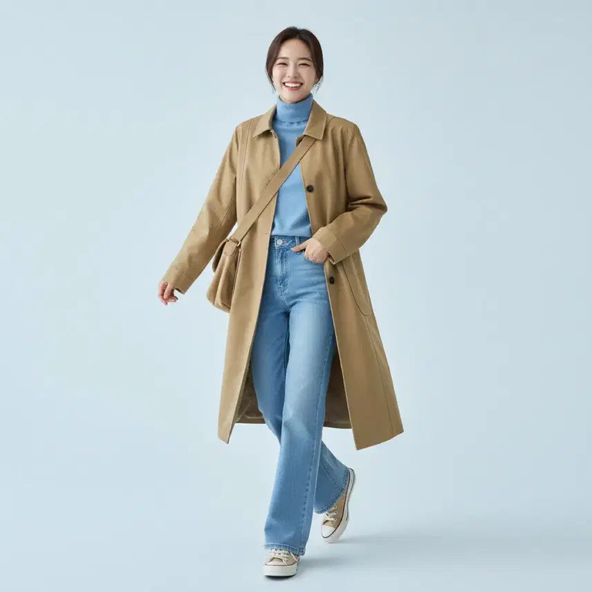 [BUNJANG] TEMPORARY Camel Mac Coat (M-L) / [새상품급] TEMPORARY 미니멀 싱글 트렌치 코트 (카멜 베이지)
