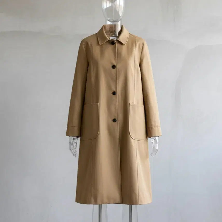 [BUNJANG] TEMPORARY Camel Mac Coat (M-L) / [새상품급] TEMPORARY 미니멀 싱글 트렌치 코트 (카멜 베이지)