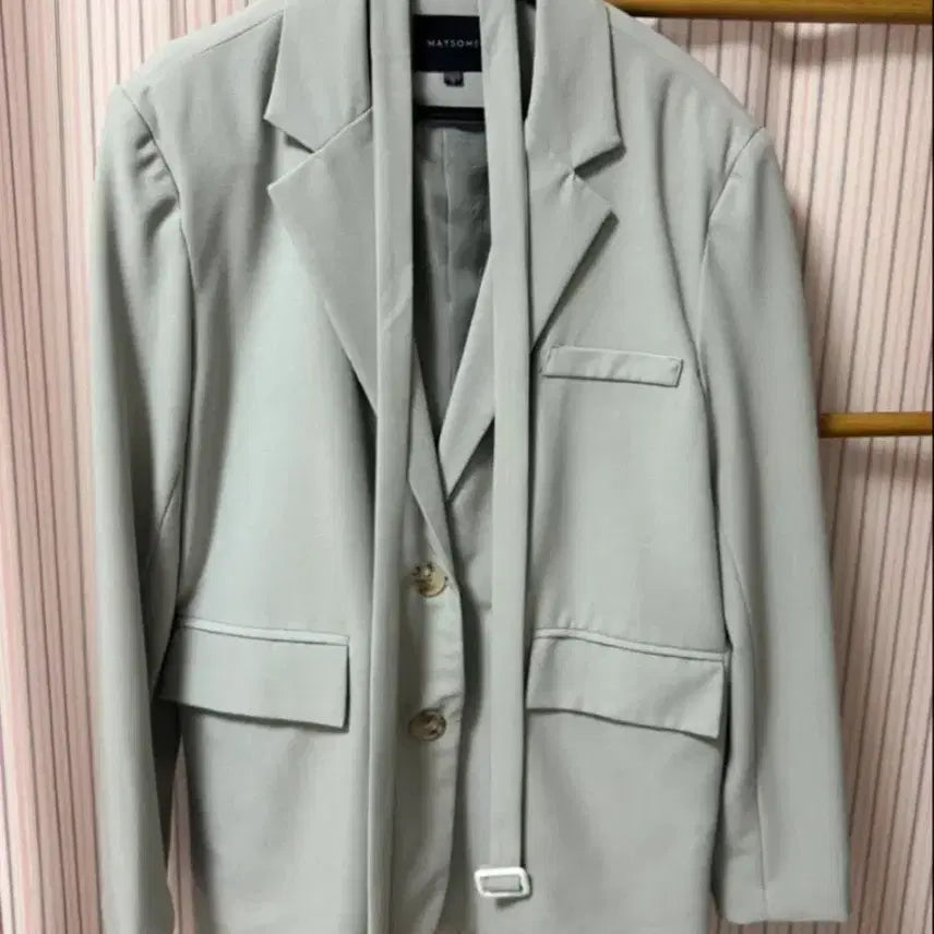 [BUNJANG] MaySome Belted Single Blazer Jacket / 블레이저 벨티드 싱글자켓 민트그레이 메이썸