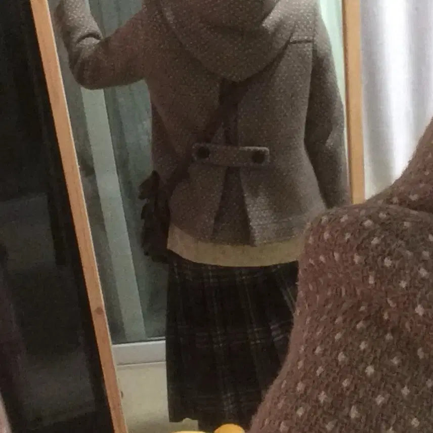 [BUNJANG] Vintage Dot Pattern Duffle Coat / 빈티지 도트무늬 떡볶이 코트 떡코