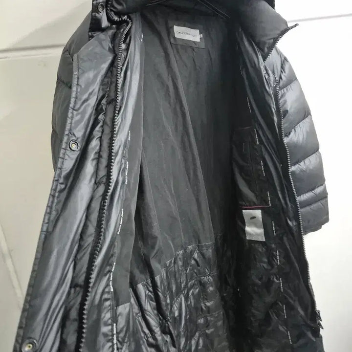 [BUNJANG] Calvin Klein Black Hooded Long Down Jacket (M) / 캘빈클라인 진 블랙 후드 롱패딩(95/M)