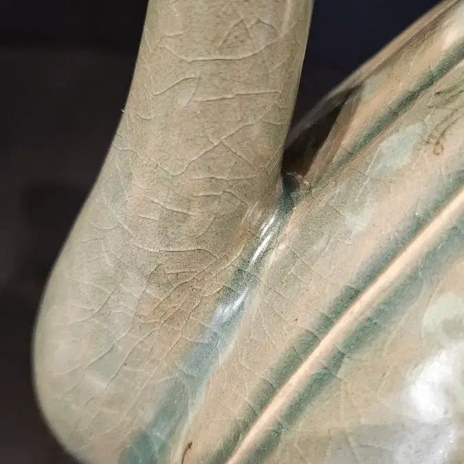 [BUNJANG] Celadon Porcelain Crane Cloud Pattern Bottle / 상감청자 운학문 과릉호리형 집호