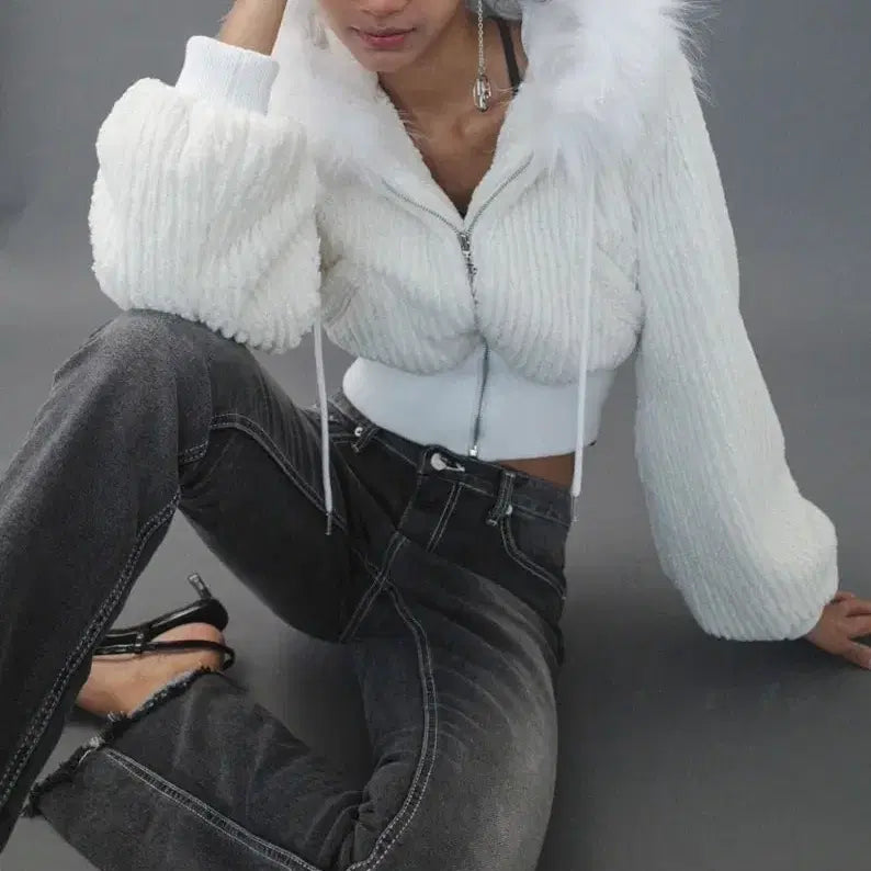 [SOLD OUT] 드라이로즈 스노우 플레이크 후드집업